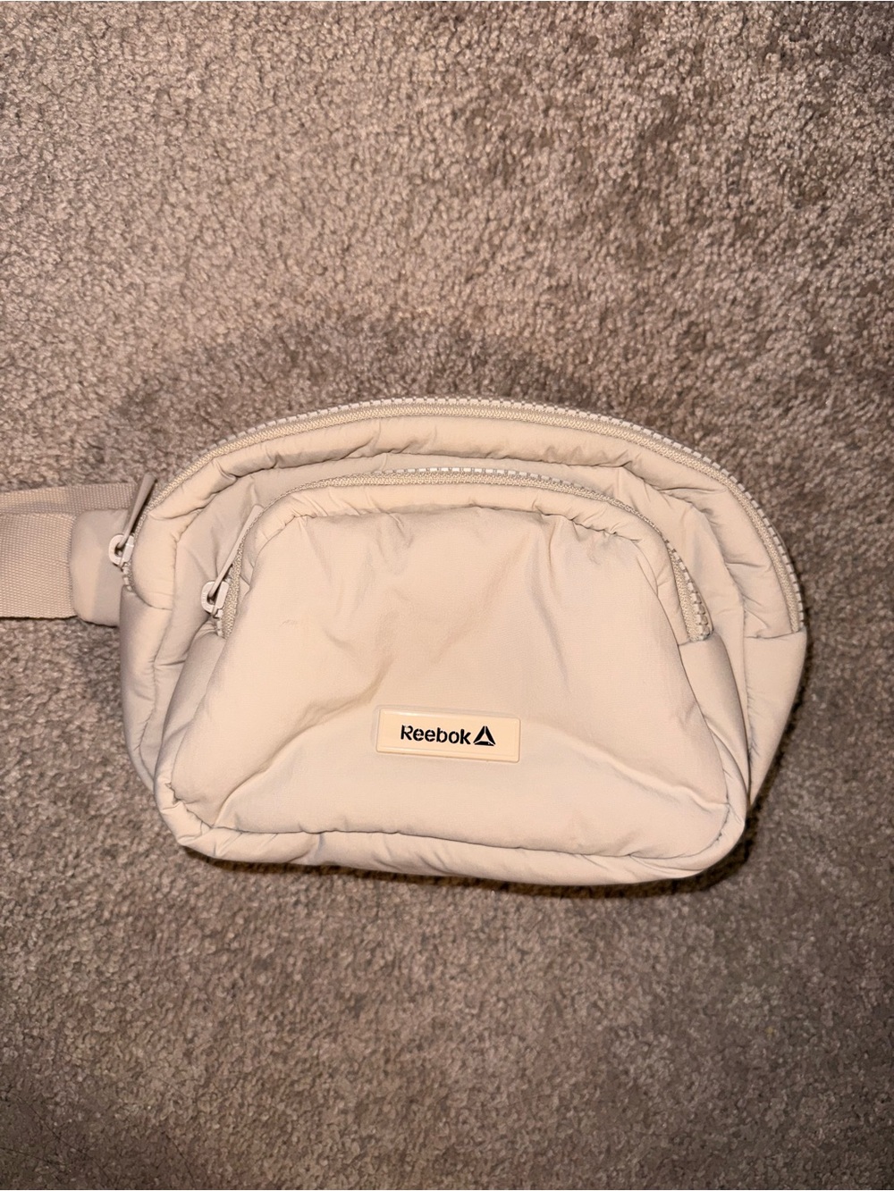 Reebok Cream Quilted Waist Bag